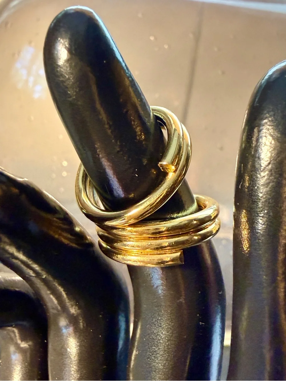 Vintage Gold-Tone Multi-Band Scarf Ring/Holder